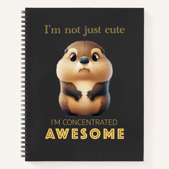 Marmot Concentrated Awesome Cute Adorable Funny  Notebook (Front)