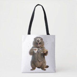 Marmot Drinking Tea Tote Bag