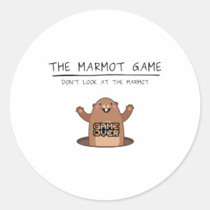 Marmot Game Over – Alpine Skiing Retro Design Classic Round Sticker