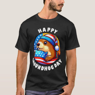 Marmot Happy Groundhog Day Stars And Stripes Sprin T-Shirt
