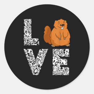 Marmot Love Rodent Animal Ground Hog Woodchuck  Classic Round Sticker