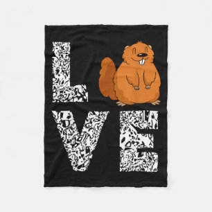 Marmot Love Rodent Animal Ground Hog Woodchuck Fleece Blanket
