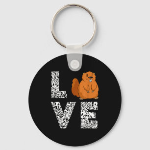 Marmot Love Rodent Animal Ground Hog Woodchuck Keychain