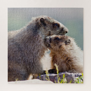 Marmot Mother with Baby Jigsaw Puzzle