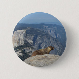 Marmot Overlooking Half Dome from Clouds Rest - Yo 2 Inch Round Button
