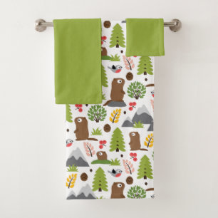 Marmots on a Mountain Glade Bath Towel Set