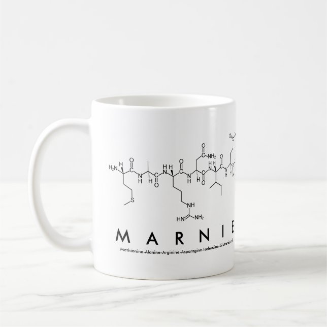 Marnie peptide name mug (Left)