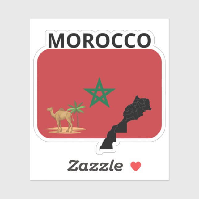 Marocain Sticker Drapeau MA pour le livre portable (Feuille)