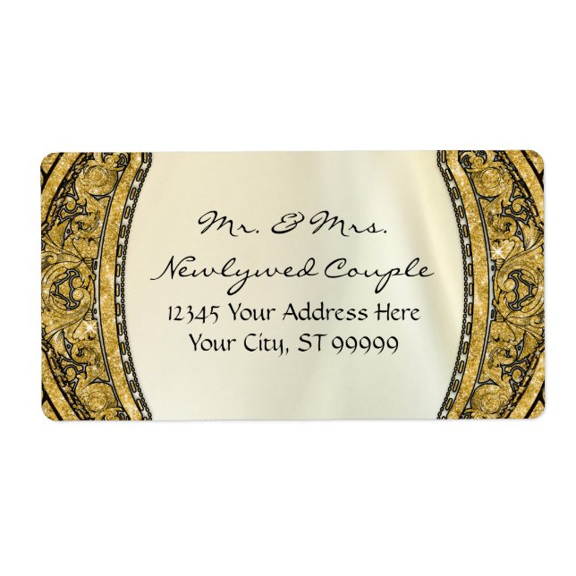 Marocaine Scroll Gold Parties scintillant Élégant  (Devant)