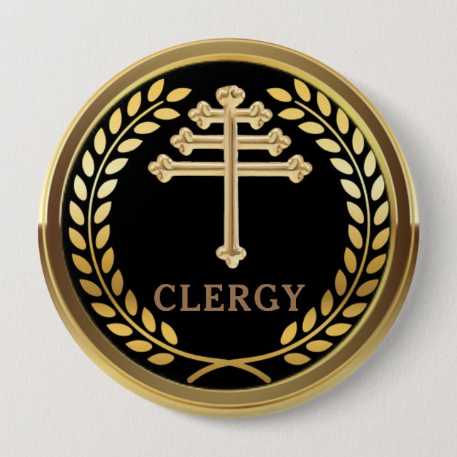 Maronite Catholic Church CLERGY Badge 4 Inch Round Button (Front)
