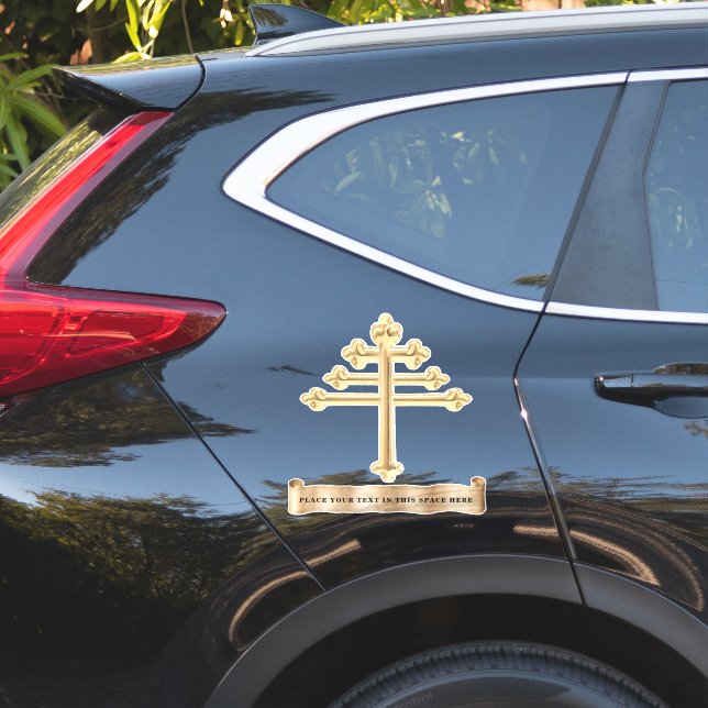 Maronite Church Cross Personalize Text Sticker (Car Side)