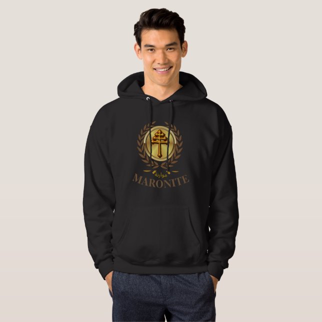 MARONITE (Croix officielle) Sweat - shirt à capuch (Devant entier)