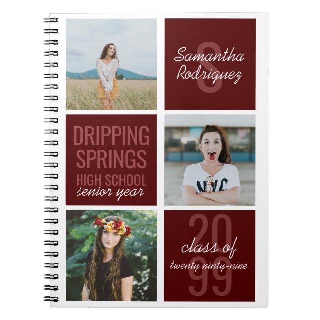 Maroon 3-Photo Fun Boxes Class Year Notebook (Front)