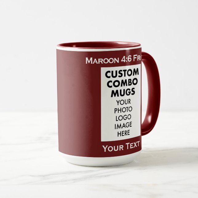 Maroon 4:6 Portrait Frame 2 Photo Custom Combo Mug (Front Right)