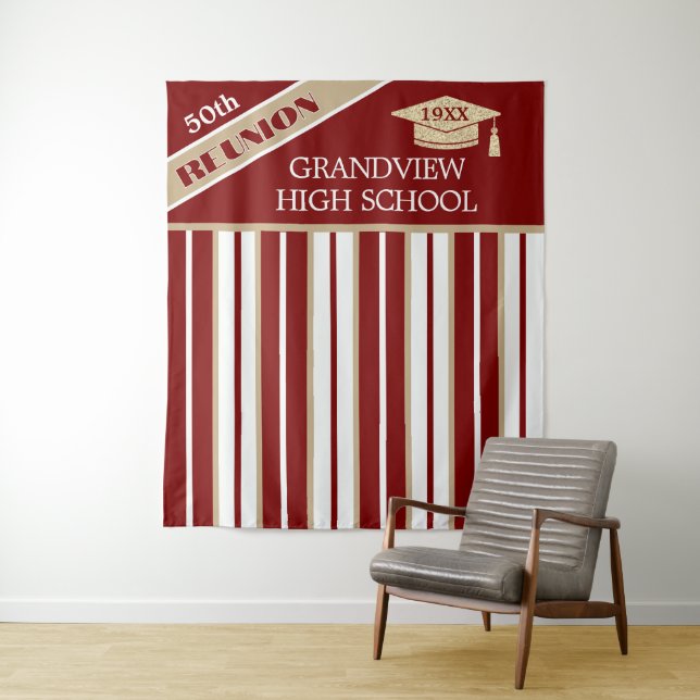 Maroon 50TH Class Reunion Photo Backdrop Tapestry (In Situ)
