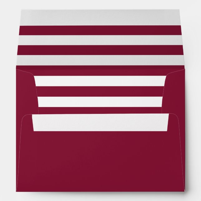 Maroon A7 Envelope 5"x7" with Striped Lining (Back (Bottom))
