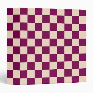Maroon and beige chequerboard pattern binder