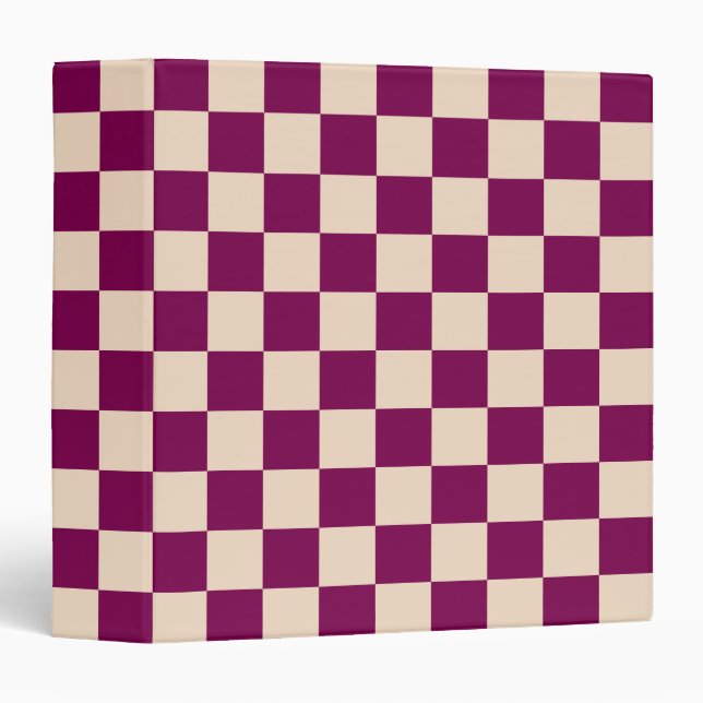 Maroon and beige chequerboard pattern binder (Front/Spine)