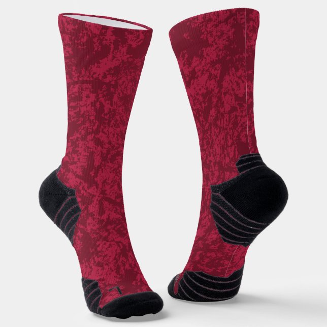 Maroon and Burgundy Texture Socks (Angled)