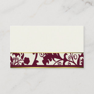 Maroon and Cream damask place cards
