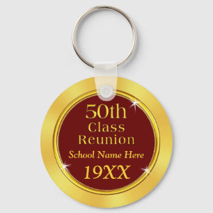 Maroon and Gold 50th High School Reunion Souvenirs Keychain