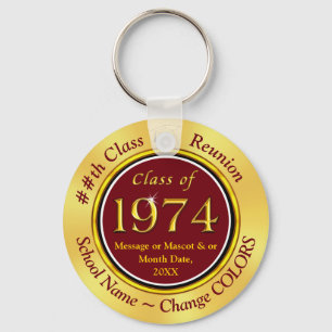 Maroon and Gold Cheap Class of 1970 Reunion Ideas Keychain