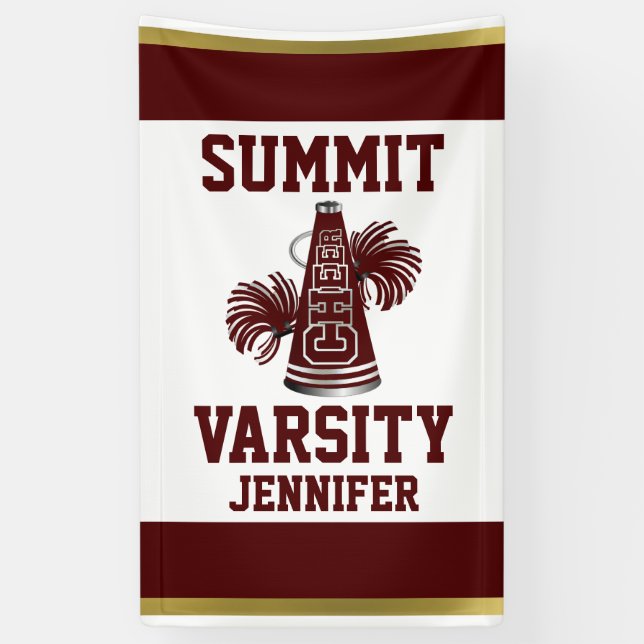 Maroon and Gold Cheer Vertical Banner 2 (Vertical)