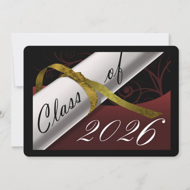 Maroon and Gold Graduation Announcement (Front)