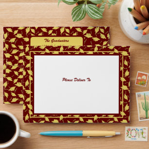 Maroon and Gold Graduation Party Envelope