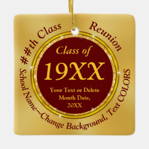 Maroon and Gold, Souvenir Items for Class Reunion, Ceramic Ornament
