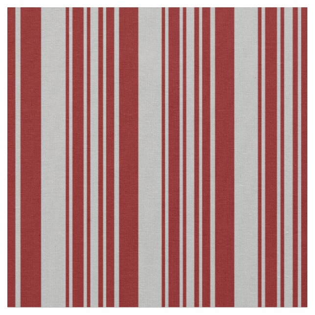 Maroon and Grey Coloured Striped/Lined Pattern Fabric (Close Up)