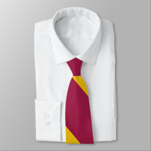 Maroon and Nu Gold Broad University Stripe Tie