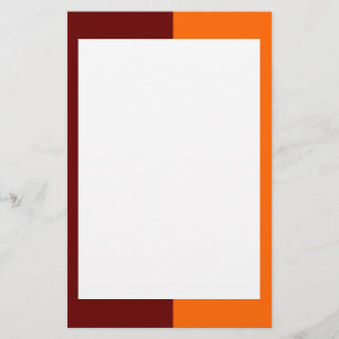 Maroon and Orange Border Stationery