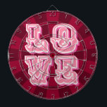 Maroon and Pink Vintage LOVE Romantic Design Dartboard<br><div class="desc">Maroon and Pink Vintage LOVE Romantic Design Dartboard.  Perfect for an engagement party or wedding celebration! Also makes a beautiful housewarming keepsake!</div>
