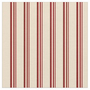 Maroon and Tan Stripes Pattern Fabric