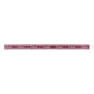 Maroon and White Cheer Ribbon Satin Ribbon
