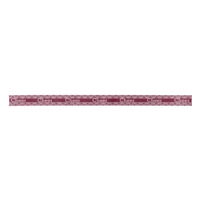 Maroon and White Cheer Ribbon Satin Ribbon (Front)
