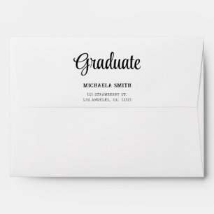 Maroon and White Math Return Address Graduation Envelope