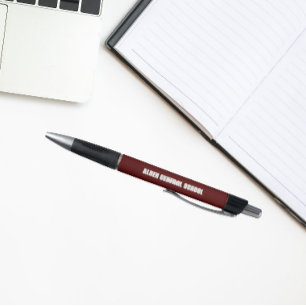 Maroon and White School Name Colours Pen