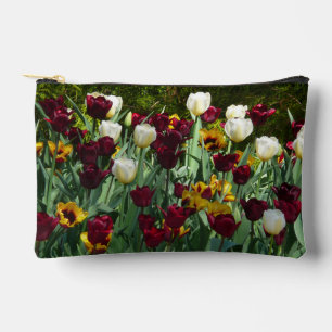 Maroon and Yellow Tulips Colourful Floral Accessory Pouch