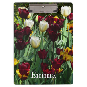 Maroon and Yellow Tulips Colourful Floral Clipboard