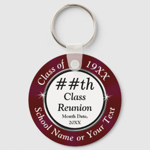 Maroon ANY YEAR, Cheap Class Reunion gift ideas Keychain