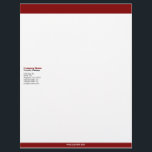 Maroon Bars Letterhead<br><div class="desc">A classic maroon bars letterhead, available in 5 paper types. The design features your company name (in maroon) and company message (in black) at the top, followed by lines of optional addresses and contact information (in grey), all nestled between two maroon bars of different heights at the top and bottom...</div>