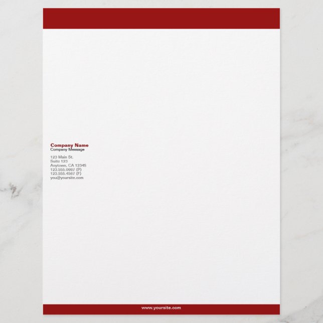 Maroon Bars Letterhead (Front)