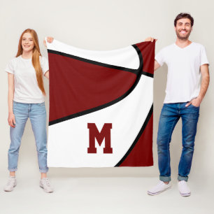 maroon basketball team colours kids sports room fleece blanket