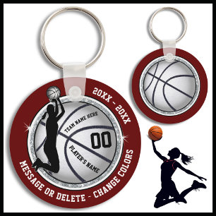 Maroon, Basketball Themed Party Favors Keychain