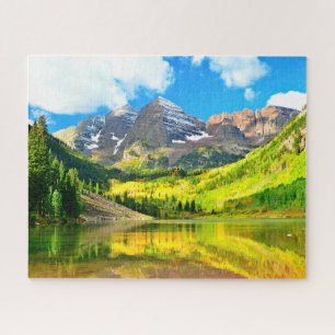 Maroon Bells, Aspen, Colorado Summer Landscape Jigsaw Puzzle