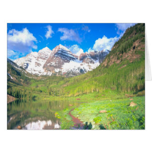 Maroon Bells Colorado Summer Greeting Card
