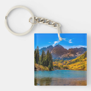 Maroon Bells in Aspen, Colorado Keychain