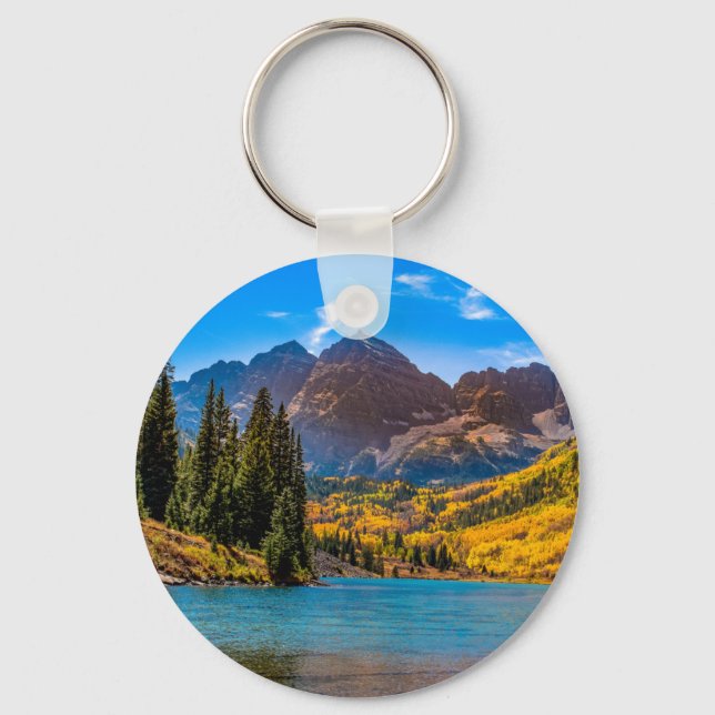 Maroon Bells in Aspen, Colorado Keychain (Front)